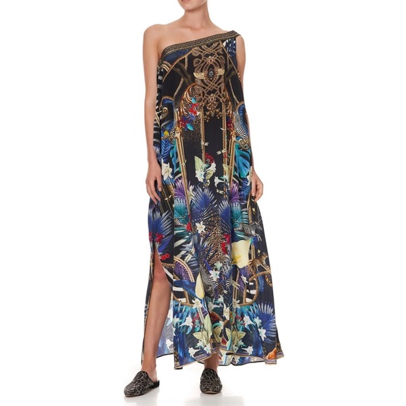 Camilla Dresses & Skirts - Camilla Black Multicolor One-Shoulder Maxi Dress